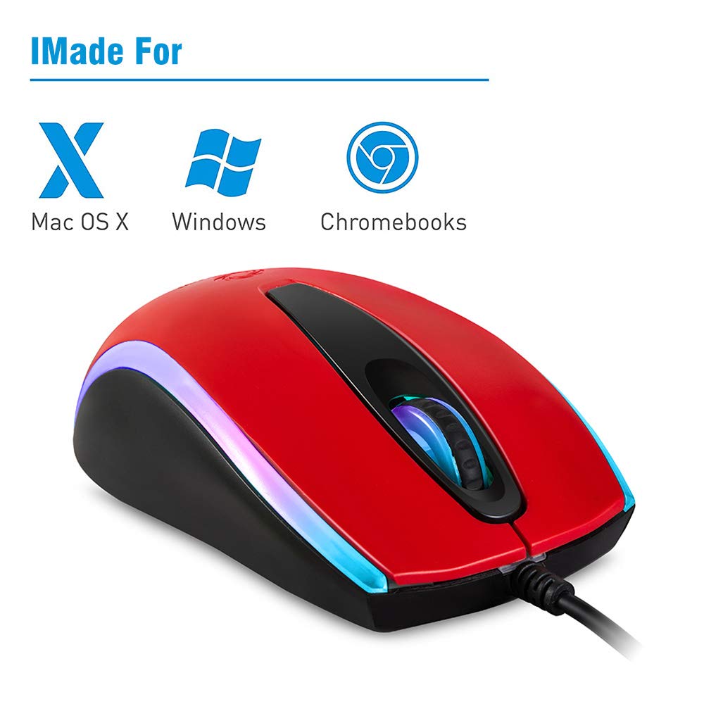 Amazon.com: COOLERPLUS Wired Mouse, 1200DPI, Rainbow Breathing